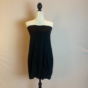 Theory black cotton strapless dress Sz S